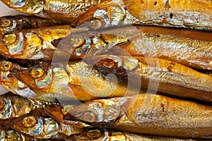 Golden smoke-dried fish