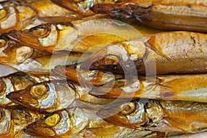 Golden smoke-dried fish