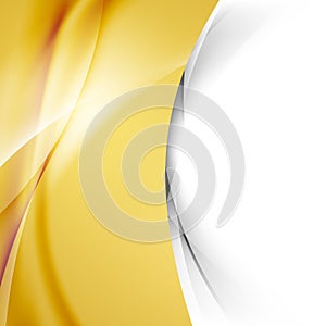 Golden smooth swoosh wave abstract border