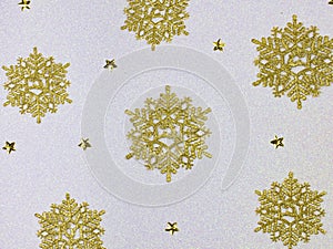 Golden snow flakes