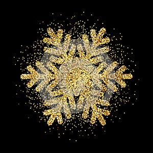 Golden snowflake - vector