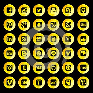 Golden Social Network Icons