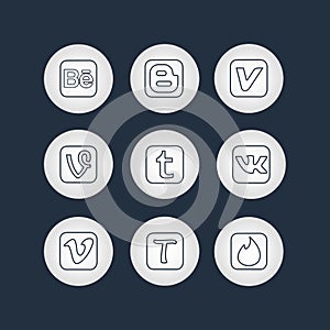 Golden Social Network Icons