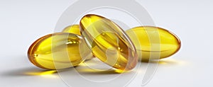The golden softgel capsules enhancing your daily health routine..AI generated image photo