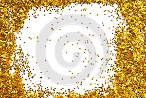 Golden sparkle glittering frame