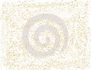 Golden sparkles and dots, gold glitter background, abstract. Vector illustration