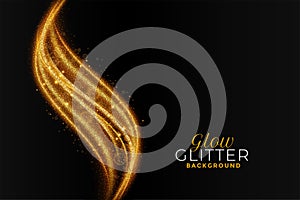 Golden sparkling glitter abstract wavy background design