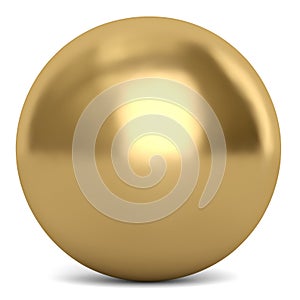 Golden sphere or ball isolated on white background. 3D illustration.