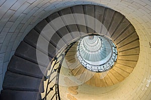 Golden spiral in a stair phare