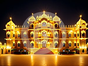 Golden Splendor Reliving Royal Diwali Celebrations in Exquisite Palaces.AI Generated