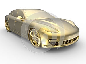 Golden sports car trophy