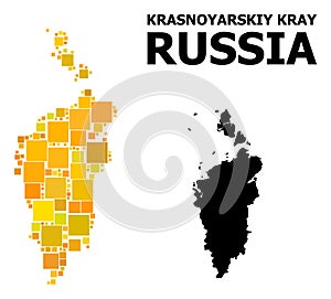 Golden Square Mosaic Map of Krasnoyarskiy Kray