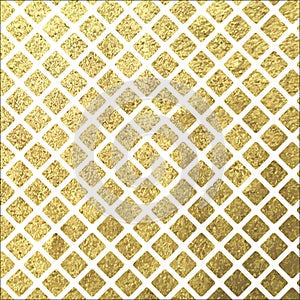 Golden square tile on white background