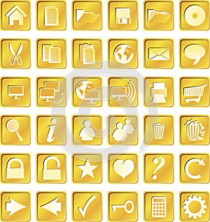 Golden squared icons