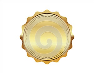 Golden stamp isolated on white background luxury seals vector design