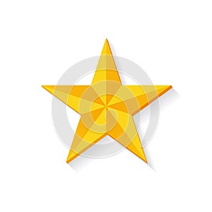 Golden Star 3D Design Vector Illustration Isolated