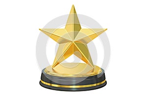 Golden star award, 3D rendering