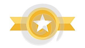 Golden Star Badge Icon, Achievement and Award Symbol, vector design Generative AI photo