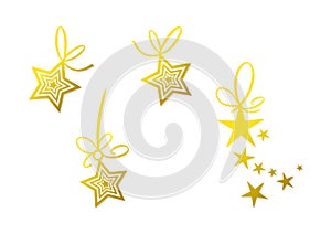 Golden star decoration (set)