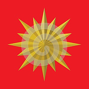 Golden star with multi side. Golden medal