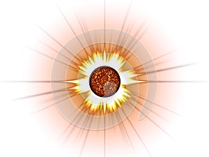 Golden star in space.