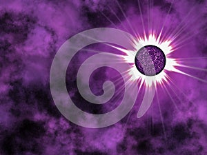 Golden star in space.