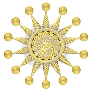 Golden star symbol isolated on white background