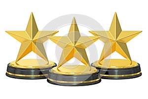 Golden stars awards, 3D rendering