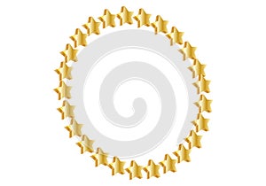 Golden stars of the European Union on white background.