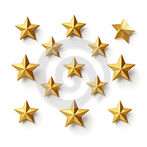 Golden stars isolated on background