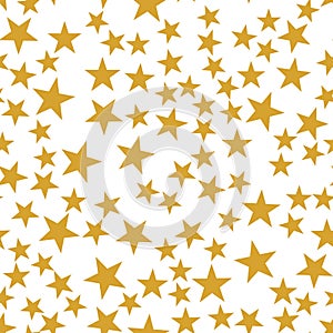 Golden stars seamless pattern