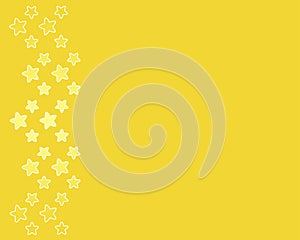 Golden stars on yellow background with copy space