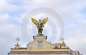 Golden statue of the Archangel Michael on Independence Square in Kiev