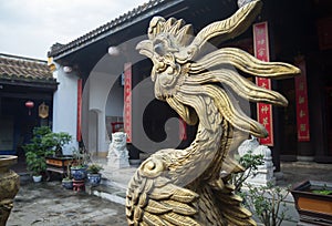 Golden statue in asian temple