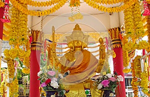 Golden statue in asian temple