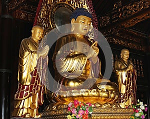Golden statue of Buddha-- southern Xian (Sian, Xi'an), China