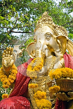 Golden statue of Ganesha