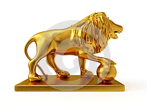 Golden statue of a lion (right view)