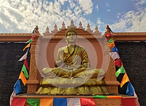 A golden statue of lord Buddha.