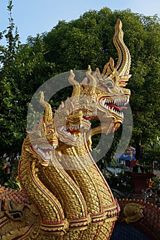 Golden statue of seven head of Naga