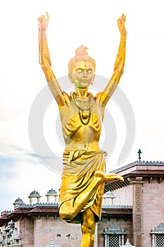 Golden statue statue of Nilkanth Varni at BAPS Swaminarayan Akshardham