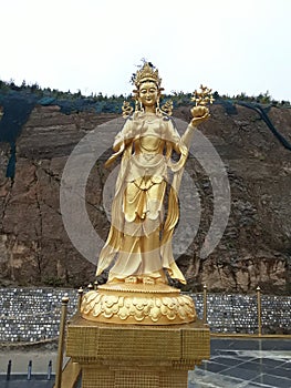 The Golden statue in Thimphu, Bhutan.