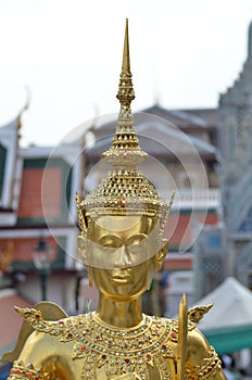 Golden statues Buddha Bangkok temple Thailand buddhism