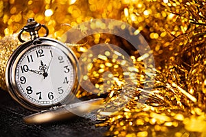 Golden stopwatch time to New Year