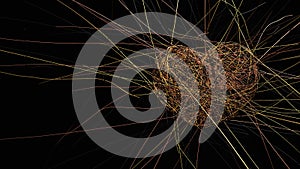 Golden Strings Heart Black Background