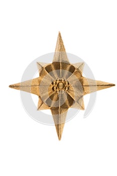 Golden stucco asterisk. Isolated