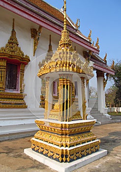 Golden stupa in a Buddhist Temple in Thailand