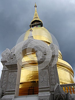 Golden Stupa at Buddhist Temple, Thailand