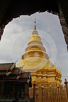 Golden stupa in lumpun,thailand