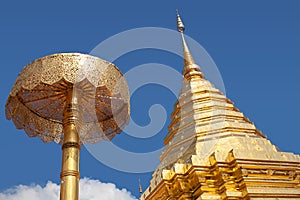 Golden Stupa at Wat Phra That Doi Suthep temple in Chiang Mai, Northern Thailand